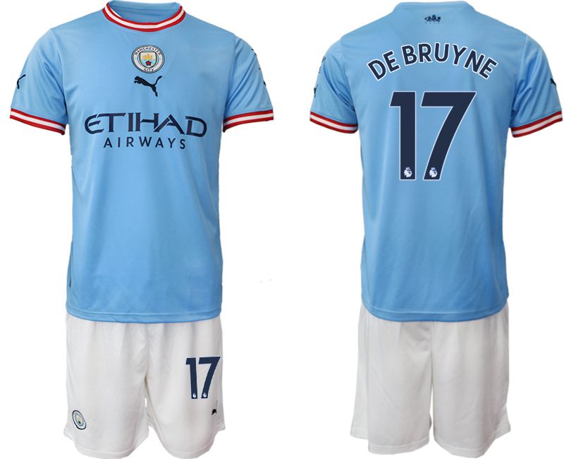 Men 2022-2023 Club Manchester City home blue #17 Soccer Jersey->manchester city jersey->Soccer Club Jersey